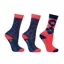 Hy Equestrian Stella Children's Socks - 3 Pack - Navy/Red